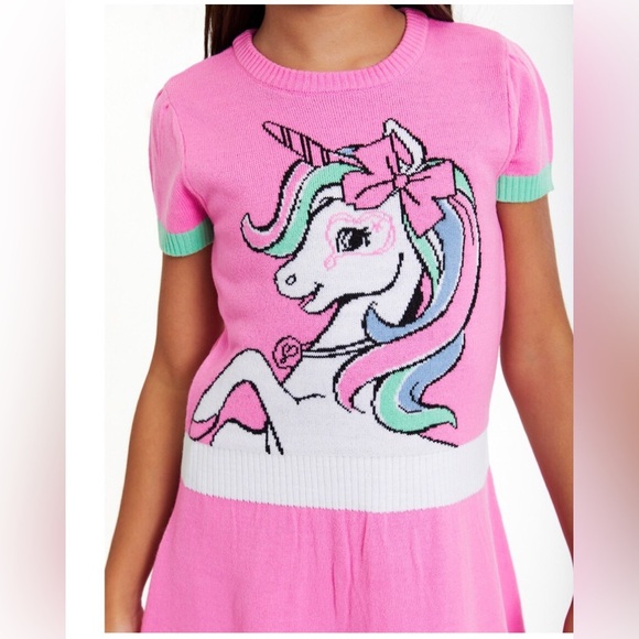 Jojo Siwa pink Unicorn color block Sweater Dress for Girls size large (10-12) - Picture 6 of 9